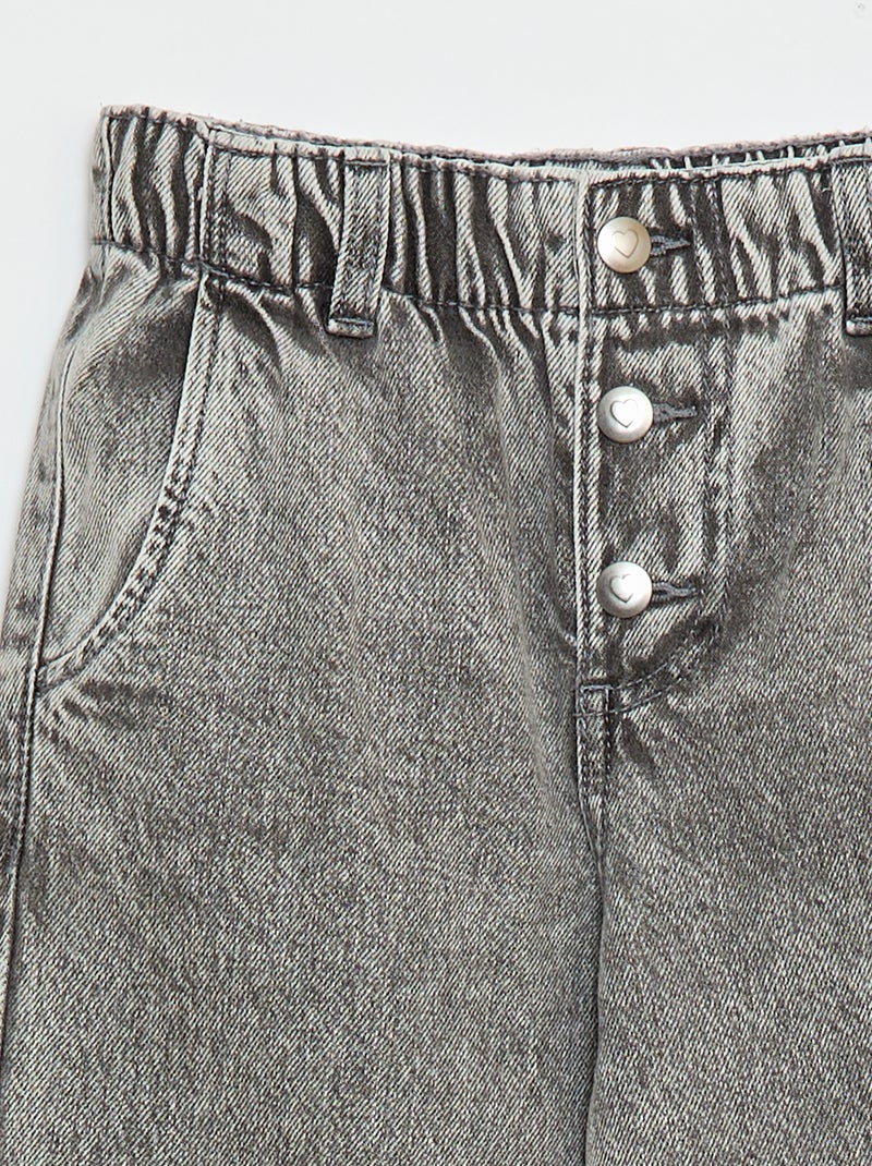 Mom jeans met hartvormige zakken Grijs - Kiabi