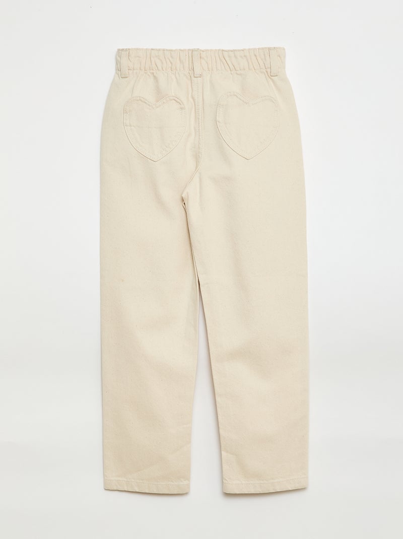 Mom jeans met hartvormige zakken Wit - Kiabi