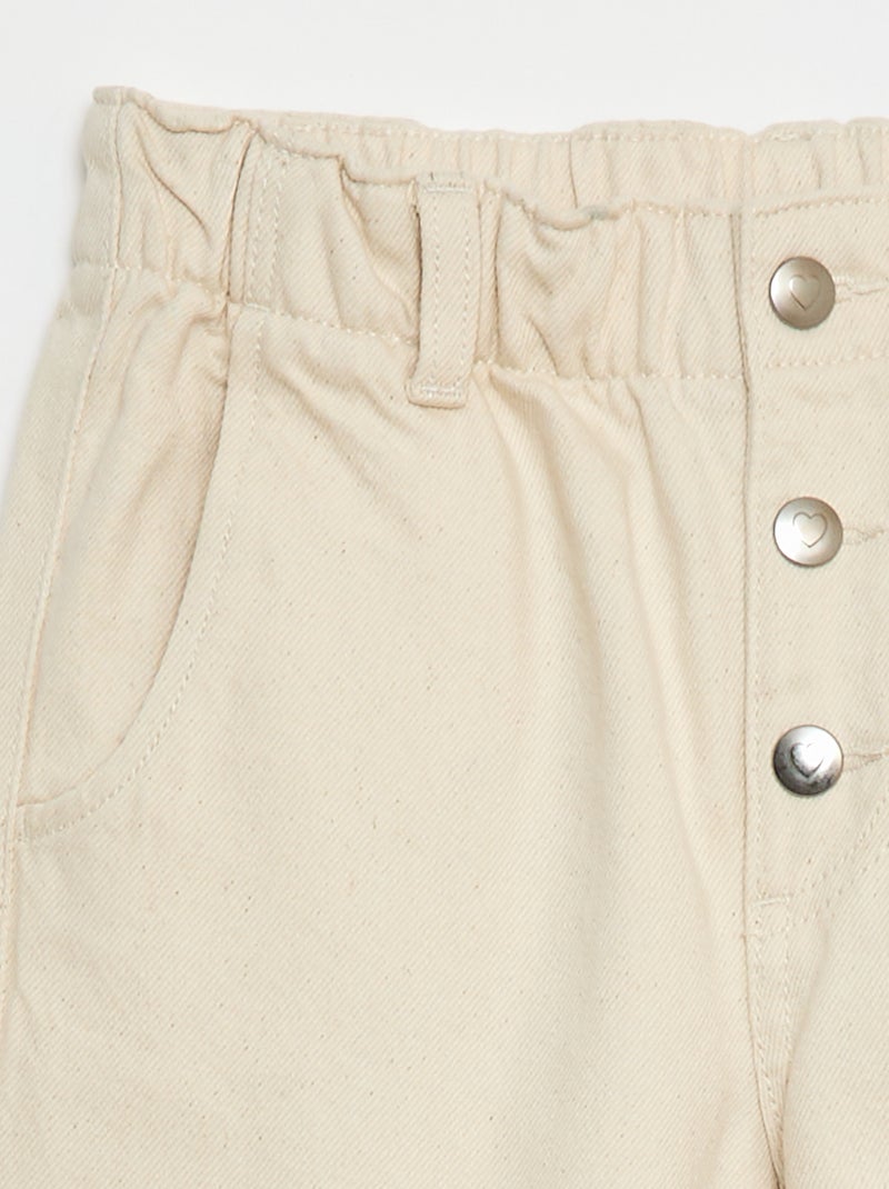 Mom jeans met hartvormige zakken Wit - Kiabi