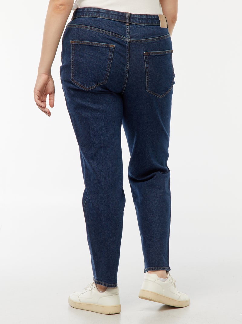 Mom jeans met hoge taille - L28 Blauw - Kiabi