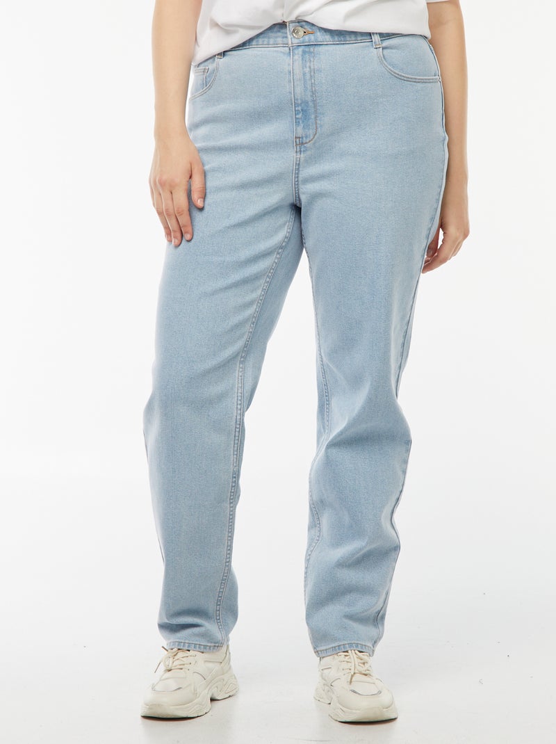 Mom jeans met hoge taille - L30 Blauw - Kiabi