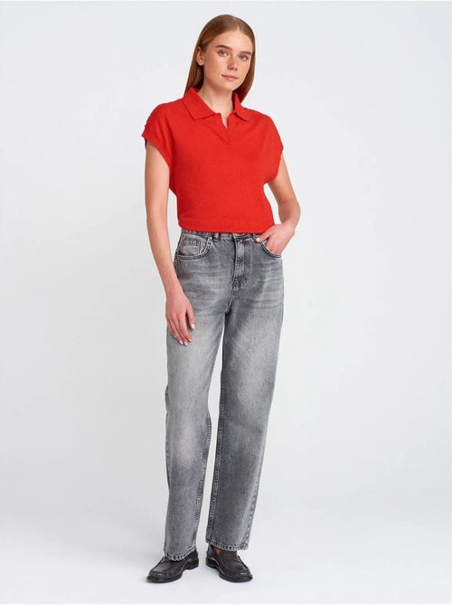 Mom jeans met hoge taille en rechte pijp dilvin - Kiabi Mom jeans met hoge taille en rechte pijp dilvin - Kiabi