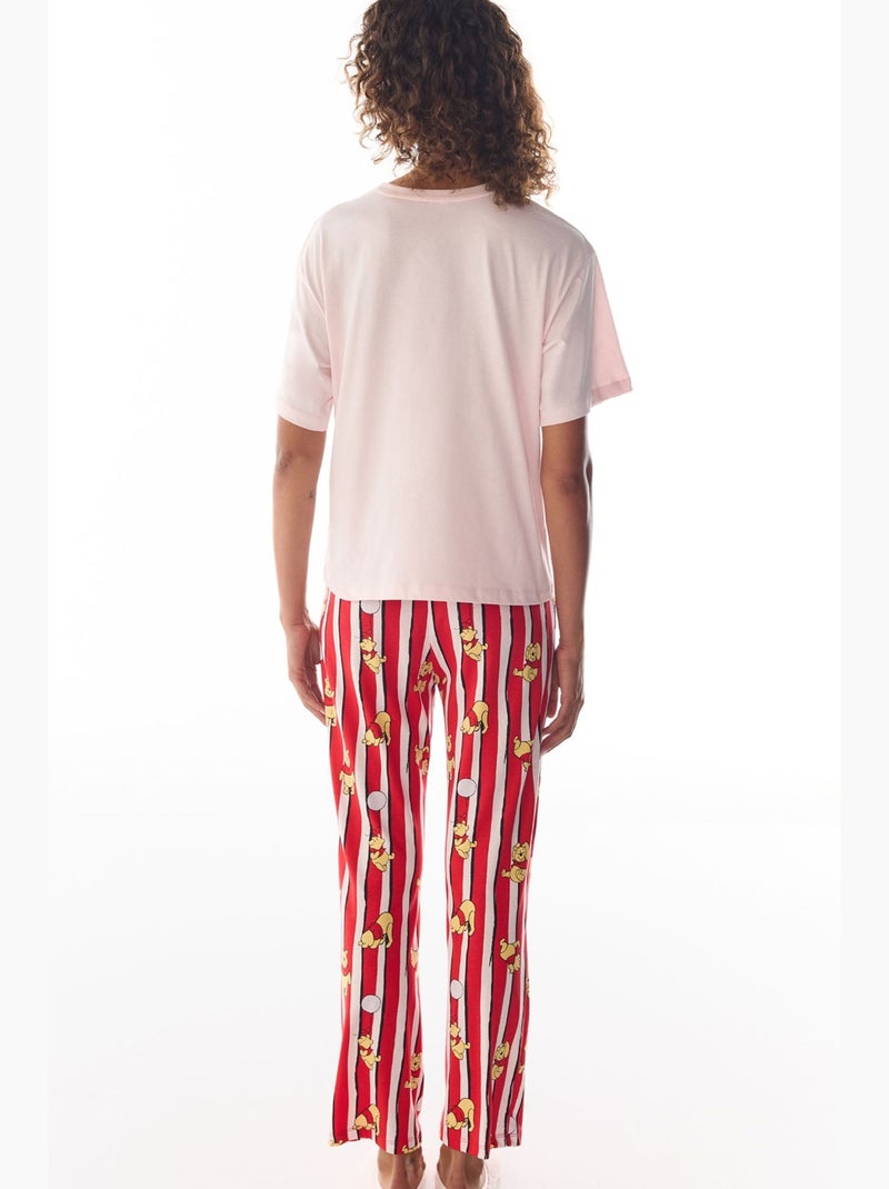 Monday vibes pyjamaset met berenprint en korte mouwen penti Wit Rood - Kiabi