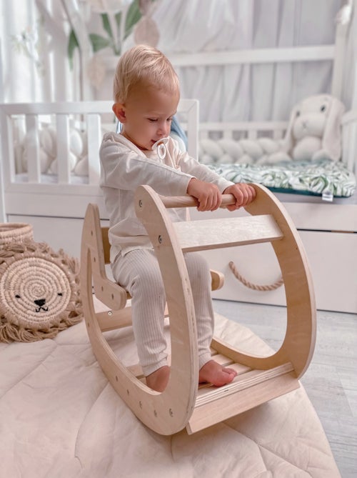 Montessori houten schommelwieg van natuurlijk hout – stabiele zitting vanaf 12 maanden - Kiabi Montessori houten schommelwieg van natuurlijk hout – stabiele zitting vanaf 12 maanden - Kiabi