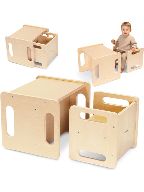 Montessori tafel en stoel 6-in-1 voor kinderen vanaf 3 jaar - Kiabi Montessori tafel en stoel 6-in-1 voor kinderen vanaf 3 jaar - Kiabi