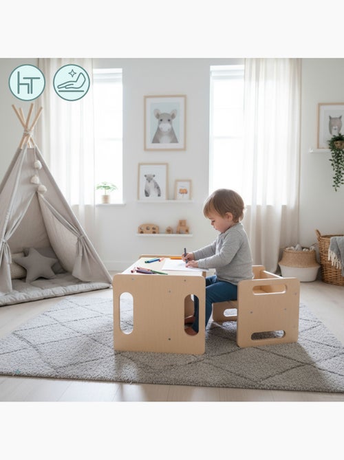 Montessori tafel en stoel 6-in-1 voor kinderen vanaf 3 jaar - Kiabi Montessori tafel en stoel 6-in-1 voor kinderen vanaf 3 jaar - Kiabi