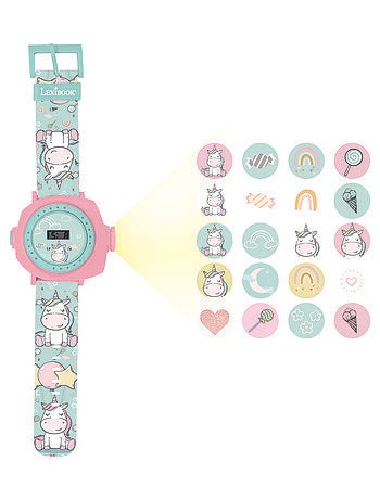Montre digitale avec projection licorne