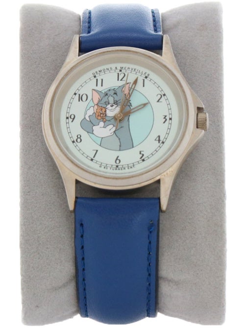 Montre enfant 'Le Monde Fou de Tex Avery' – boîtier doré rond – bleu Looney Tunes - Kiabi
