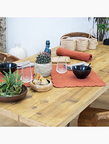 Morphee doorgestikte katoenen placemat