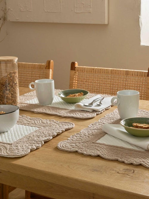 Morphee doorgestikte katoenen placemat - Kiabi Morphee doorgestikte katoenen placemat - Kiabi