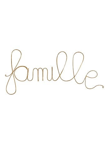 Mot fil de laiton doré "famille