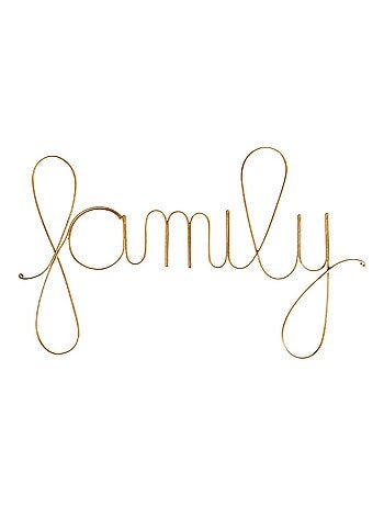 Mot fil de laiton doré "family