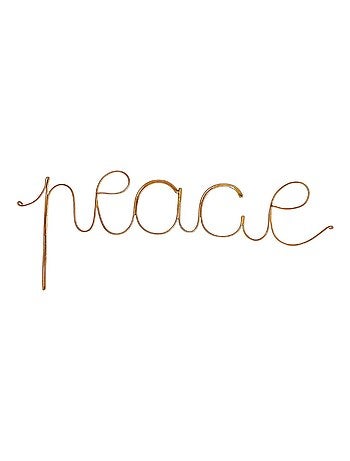 Mot fil de laiton doré "peace