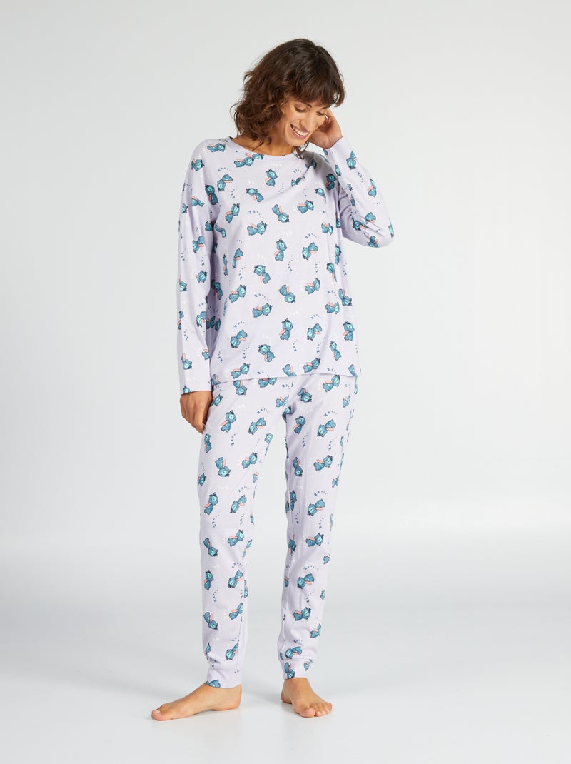 Motif 'Stitch' all over Violet - Kiabi
