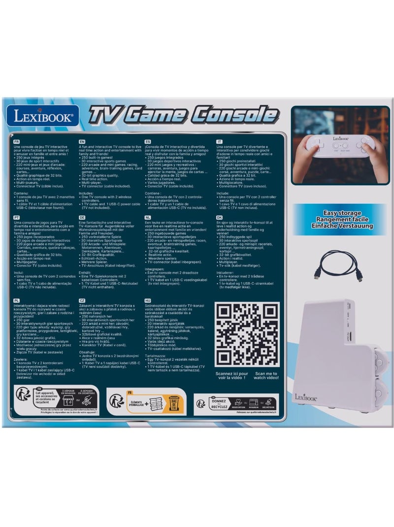 Motion tv plug-en-play spelconsole met 250 spelletjes Wit - Kiabi