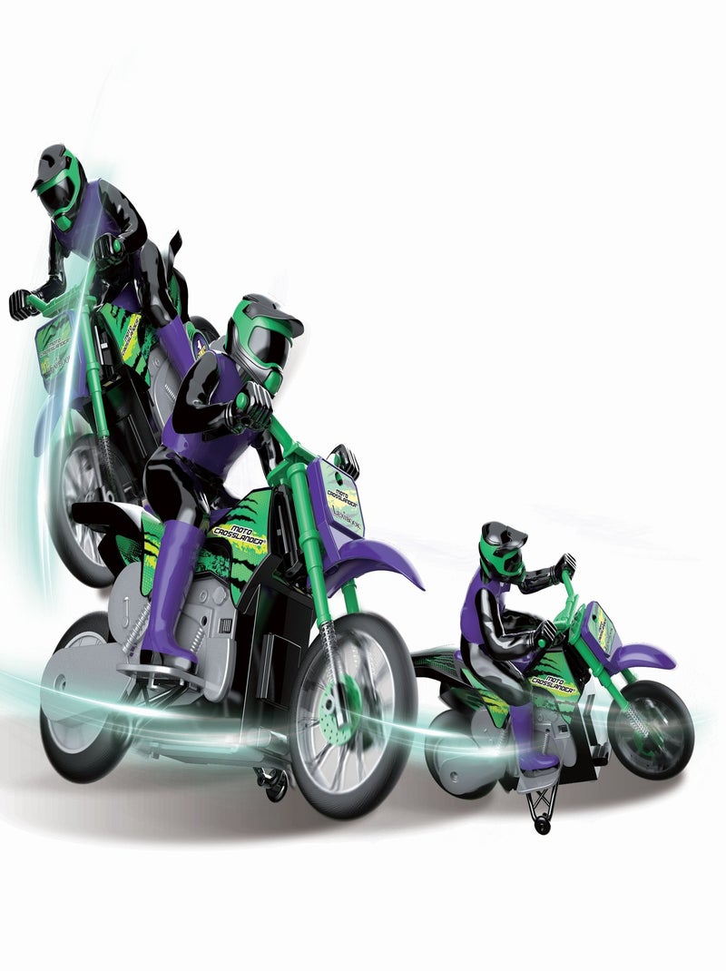 Moto crosslander cascade extrême avec effets lumineux Vert - Kiabi