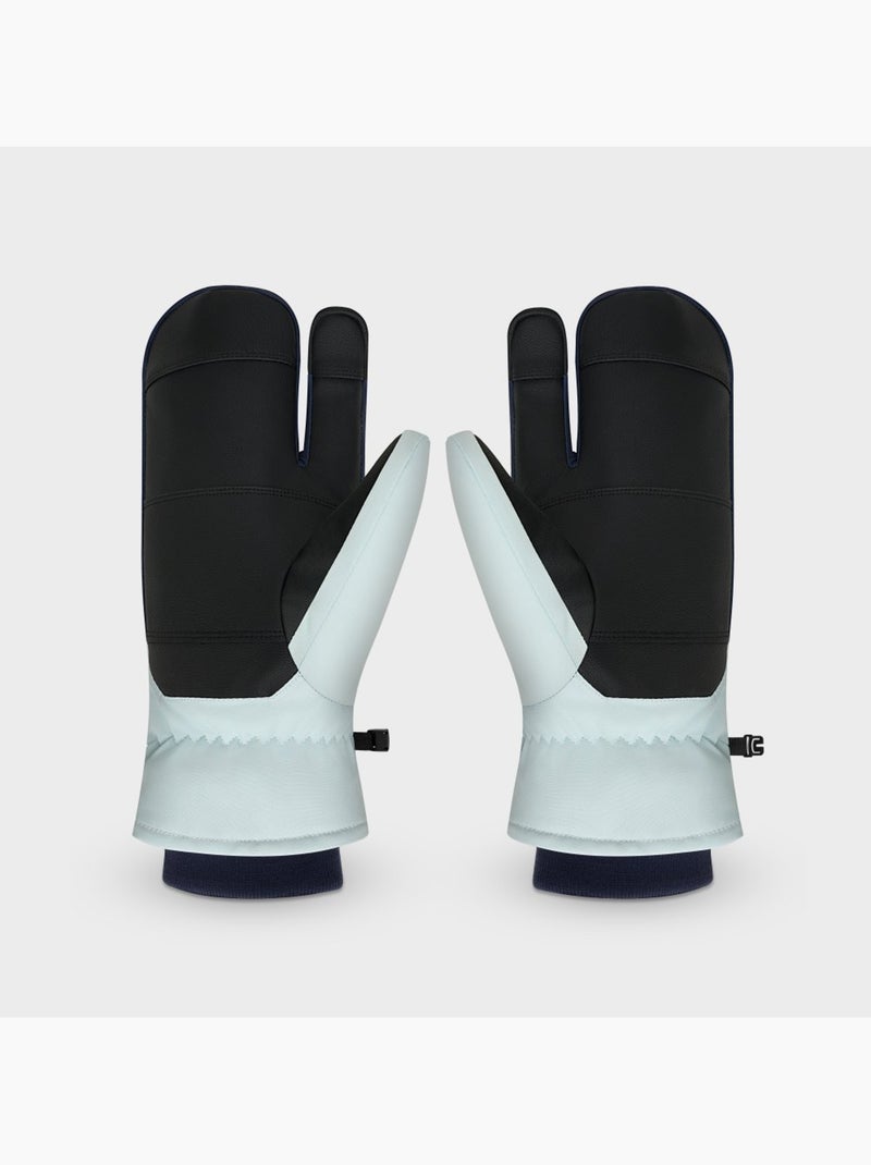 Moufles de ski 3 doigts homme et femme glisse Blanc - Kiabi