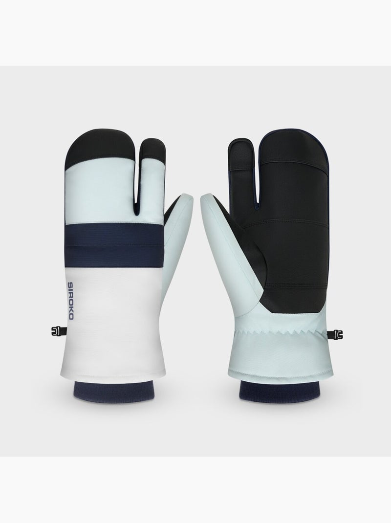 Moufles de ski 3 doigts homme et femme glisse Blanc - Kiabi