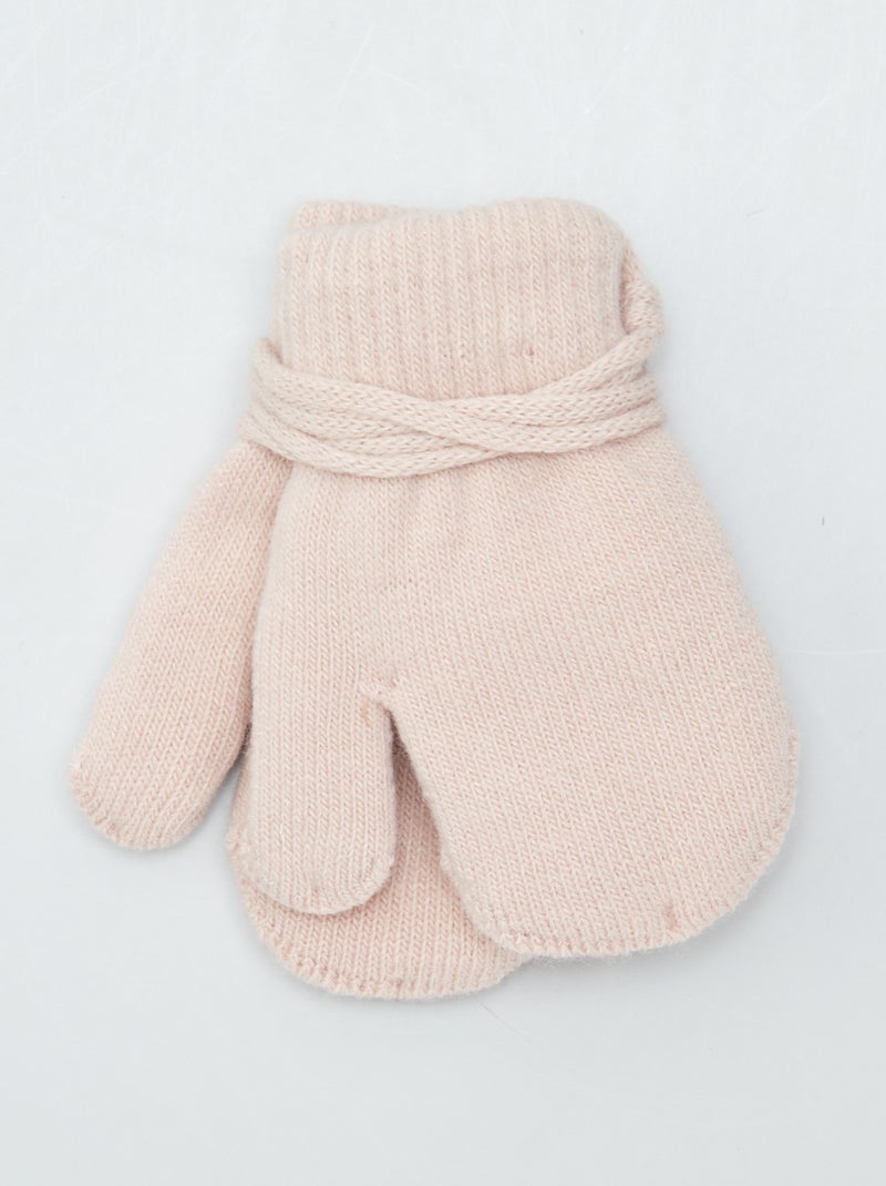 Moufles mixtes doublées en polaire Rose - Kiabi