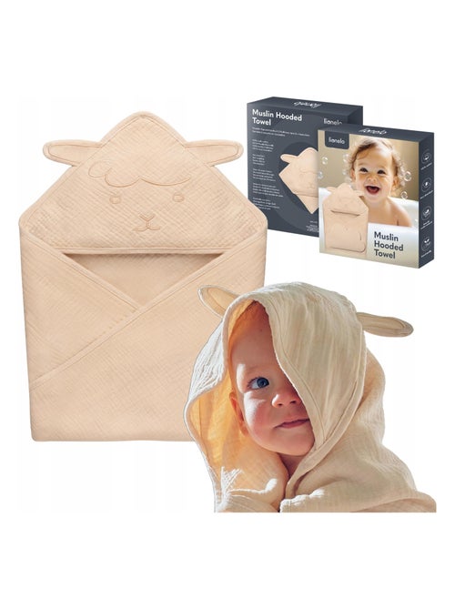 Mousseline badcape met capuchon LIONELO – 100% natuurlijk – 80 x 80 cm – Vanaf de eerste levensdag - Kiabi Mousseline badcape met capuchon LIONELO – 100% natuurlijk – 80 x 80 cm – Vanaf de eerste levensdag - Kiabi