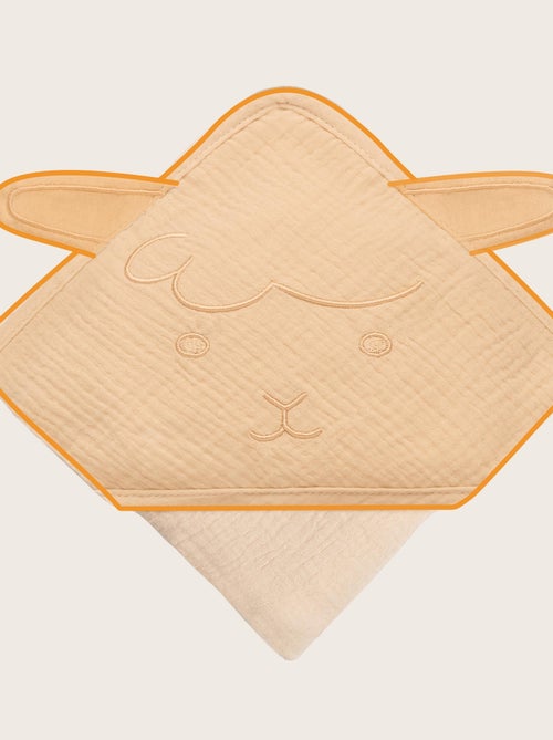 Mousseline badcape met capuchon LIONELO – 100% natuurlijk – 80 x 80 cm – Vanaf de eerste levensdag - Kiabi Mousseline badcape met capuchon LIONELO – 100% natuurlijk – 80 x 80 cm – Vanaf de eerste levensdag - Kiabi