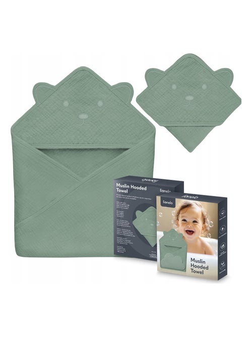 Mousseline badcape met capuchon LIONELO – 100% natuurlijk – 80 x 80 cm – Vanaf de eerste levensdag - Kiabi Mousseline badcape met capuchon LIONELO – 100% natuurlijk – 80 x 80 cm – Vanaf de eerste levensdag - Kiabi