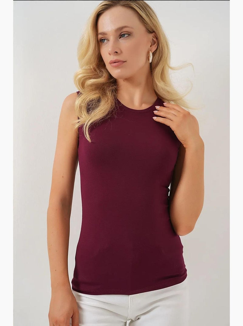 Mouwloos bodysuit bdart Bordeauxrood - Kiabi