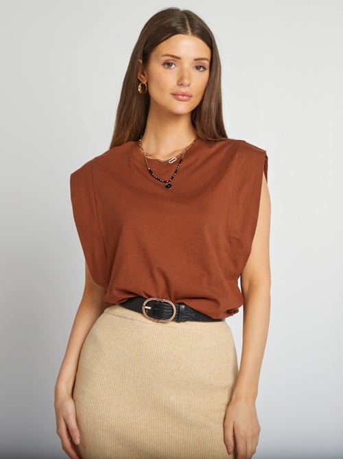 Mouwloos, effen shirt - Kiabi