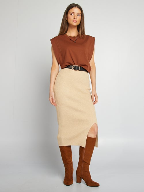 Mouwloos, effen shirt - Kiabi