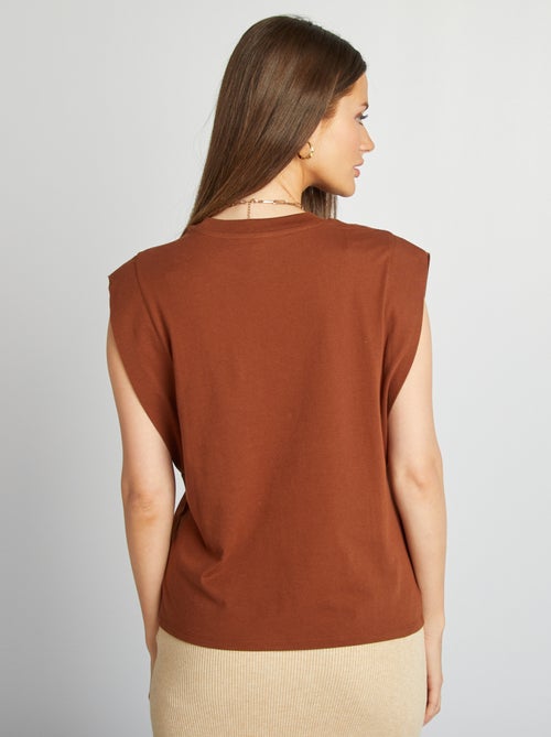 Mouwloos, effen shirt - Kiabi