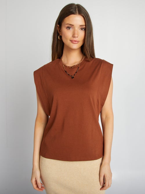 Mouwloos, effen shirt - Kiabi