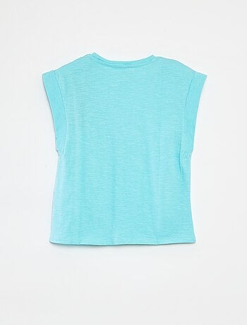 Mouwloos, effen T-shirt