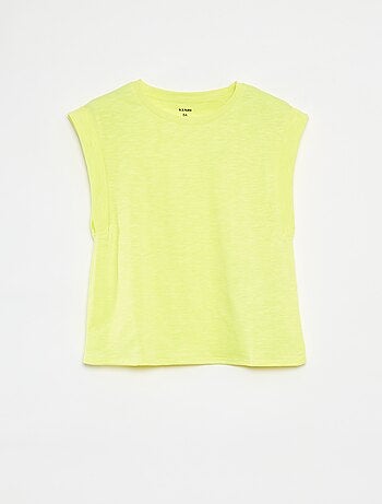 Mouwloos, effen T-shirt