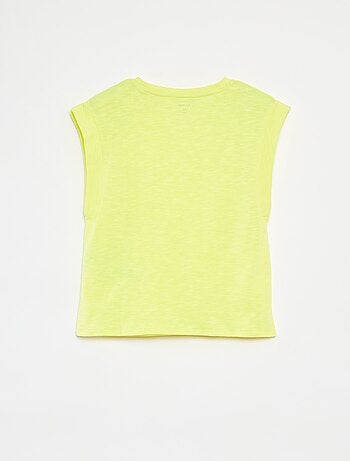 Mouwloos, effen T-shirt