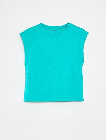 Mouwloos, effen T-shirt