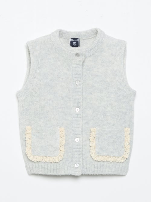 Mouwloos gilet met geborduurde zakken - Kiabi