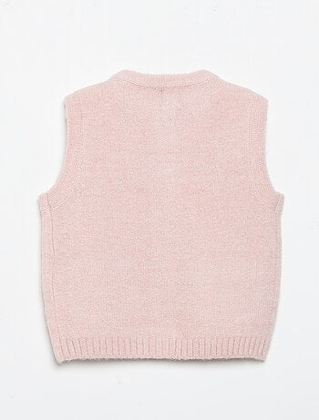 Mouwloos gilet met geborduurde zakken