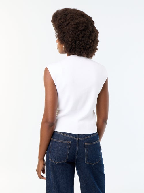 Mouwloos gilet met goudkleurige knopen - Kiabi