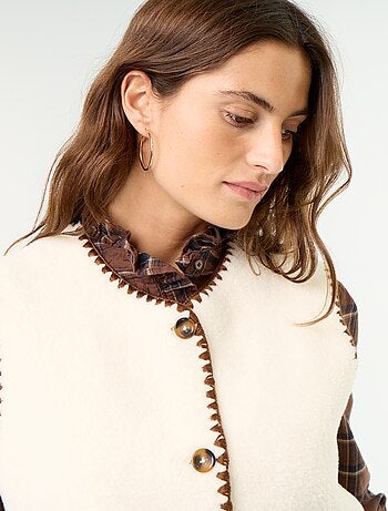 Mouwloos gilet met schapenvachteffect