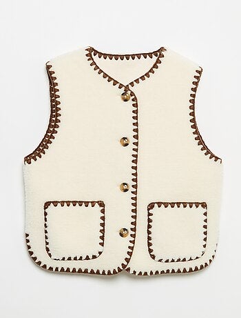 Mouwloos gilet met schapenvachteffect