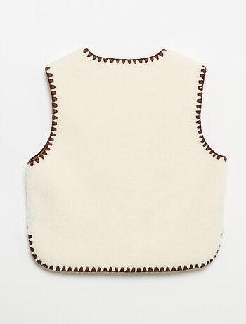 Mouwloos gilet met schapenvachteffect