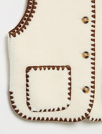Mouwloos gilet met schapenvachteffect