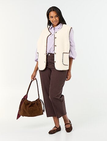 Mouwloos gilet met schapenvachteffect