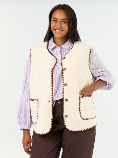 Mouwloos gilet met schapenvachteffect - Kiabi Mouwloos gilet met schapenvachteffect - Kiabi