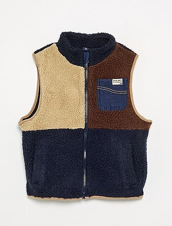 Mouwloos gilet met schapenvachteffect