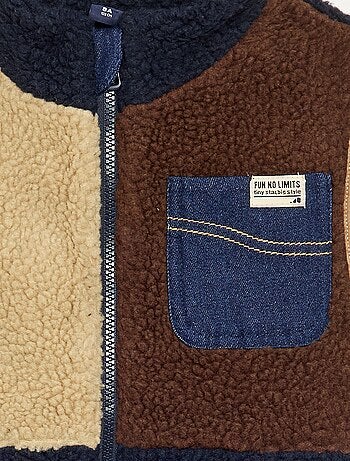 Mouwloos gilet met schapenvachteffect