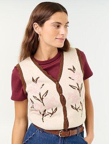 Mouwloos gilet met V-hals