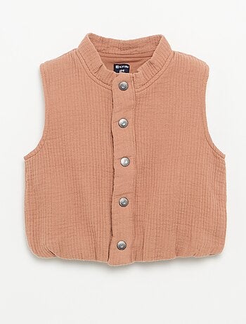 Mouwloos gilet van dubbel katoengaas