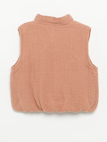 Mouwloos gilet van dubbel katoengaas
