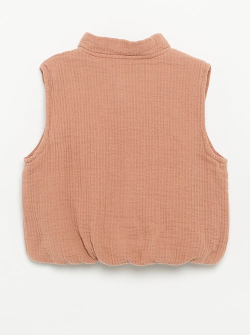 Mouwloos gilet van dubbel katoengaas - Kiabi